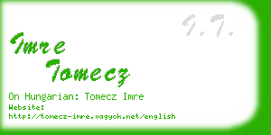 imre tomecz business card